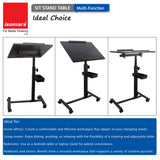 Isomars Multipurpose Laptop Table Study Desk, Lockable Wheels, & Adjustable Height And Angle For Breakfast Table, Wfh & Online Classes (Black) - Isomars