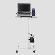 Isomars Multipurpose Laptop Table Study Desk, Lockable Wheels, & Adjustable Height And Angle For Breakfast Table, Wfh & Online Classes (White) - Isomars