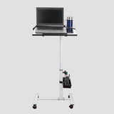 Isomars Multipurpose Laptop Table Study Desk, Lockable Wheels, & Adjustable Height And Angle For Breakfast Table, Wfh & Online Classes (White) - Isomars