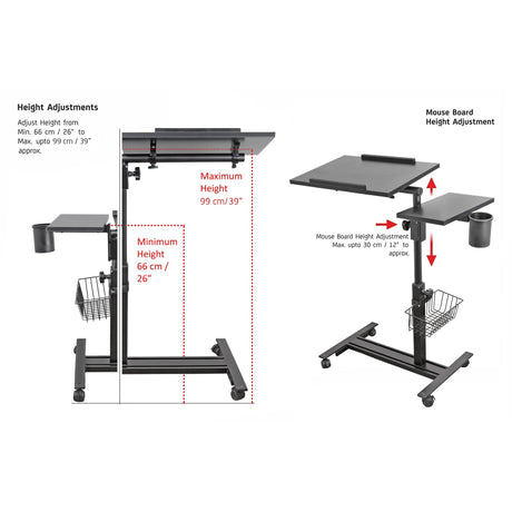 Isomars Multipurpose Study / Laptop Table - LDM3BLACK - Isomars