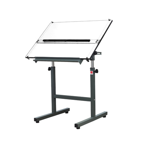 Isomars Olive Green Drawing Board Table - Scholar A1 White Laminated Board 25.5"x35" with Parallel Ruler and Drafting Olive Green Metal Stool Set | Complete Engineer, Draughtsman, Architects Set - Isomars