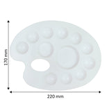 Isomars Oval Colour Palette, 12 Wells, Plastic Paint Mixing Tray - Isomars