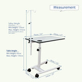 Isomars Overbed Table with Saline Stand | Adjustable Bedside Table with Wheels | Adjustable Height | Hospital Bedside Table with Lockable Wheels Best for Breakfast in Hospital and Home. - Isomars