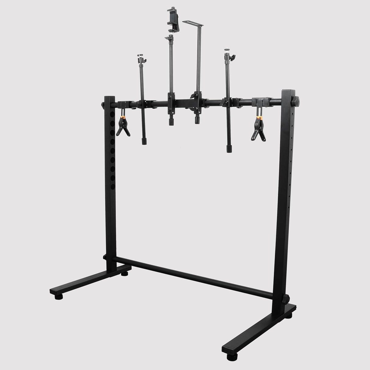 ISOMARS Overhead Camera & Phone Stand | Adjustable 10 Height Levels Product Photography Stand with Dual Light Holders, Background Sheet Brackets & Clips for Overhead Photos & Videos - Isomars