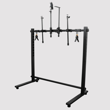 ISOMARS Overhead Camera & Phone Stand | Adjustable 10 Height Levels Product Photography Stand with Dual Light Holders, Background Sheet Brackets & Clips for Overhead Photos & Videos - Isomars