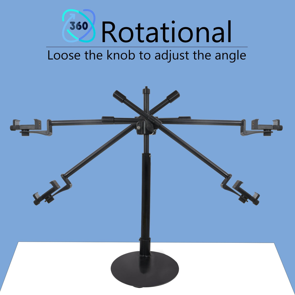 ISOMARS Overhead Mobile Photography Stand with Circular Base, 360° Adjustable Arm with Height Adjustment, Overhead Floor Mobile Stand for Photography, Videography from Overhead Position. - Isomars