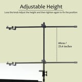 Isomars Overhead Mobile Stand for Photography & Videography, Table Holding clamp, 360°Adjustable Arm with Height Adjustment, Stand Height Adjustment top to Bottom, Overhead Photos of Products - Isomars
