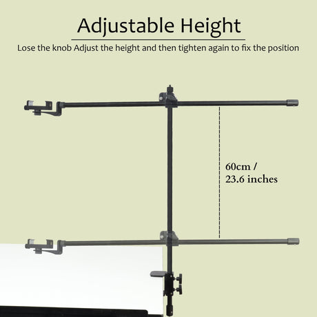 Isomars Overhead Mobile Stand for Photography & Videography, Table Holding clamp, 360°Adjustable Arm with Height Adjustment, Stand Height Adjustment top to Bottom, Overhead Photos of Products - Isomars