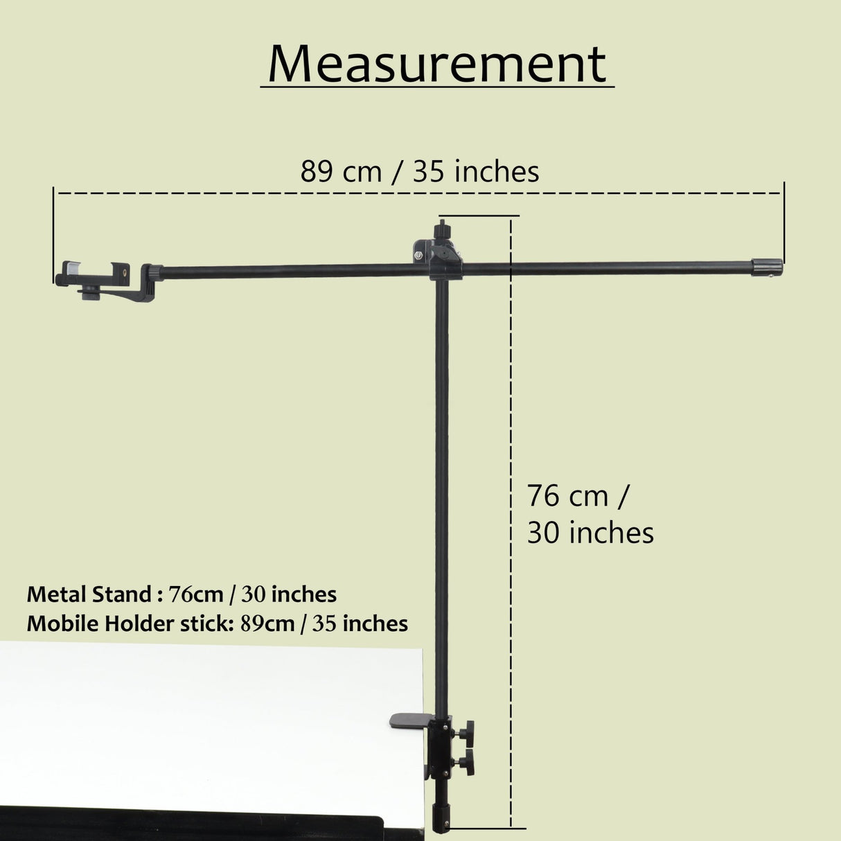 Isomars Overhead Mobile Stand for Photography & Videography, Table Holding clamp, 360°Adjustable Arm with Height Adjustment, Stand Height Adjustment top to Bottom, Overhead Photos of Products - Isomars
