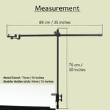 Isomars Overhead Mobile Stand for Photography & Videography, Table Holding clamp, 360°Adjustable Arm with Height Adjustment, Stand Height Adjustment top to Bottom, Overhead Photos of Products - Isomars