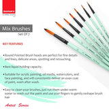 Isomars Paint Brushes Round Brush Set of 7 | Professional Synthetic Pointed Artist Brushes for Acrylic, Oil, Watercolor & Mixed Media Painting | Ideal for Artists, Students & Hobbyists - Isomars