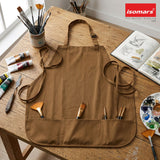 Isomars Painter’s Apron, Large, 10 oz Cotton Canvas, 3 Pockets, Brown - Isomars