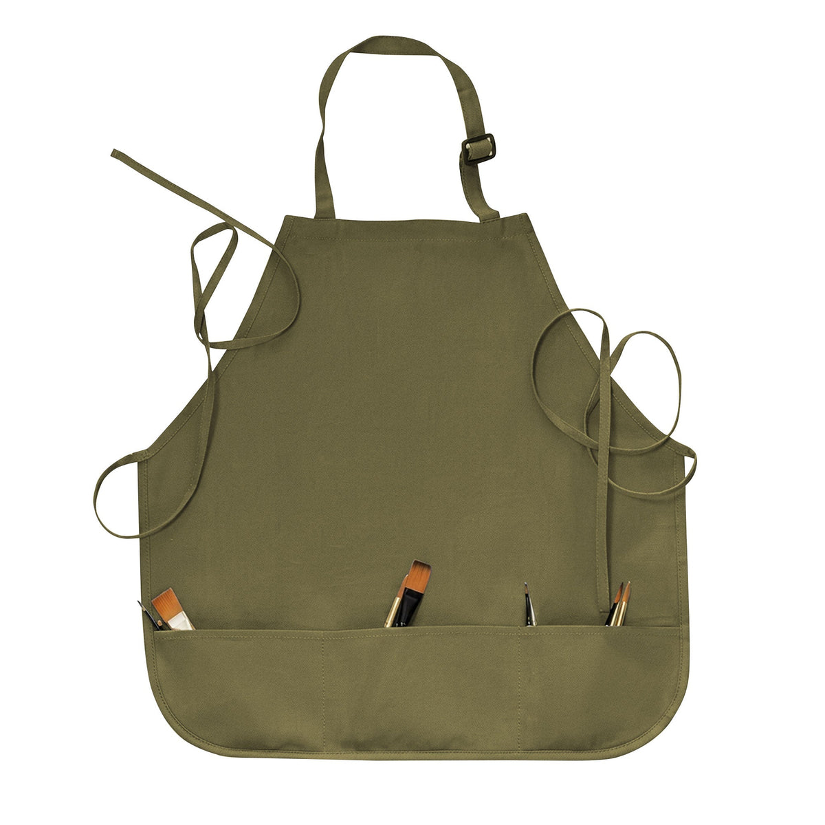 Isomars Painter’s Apron, Large, 10 oz Cotton Canvas, 3 Pockets, Green - Isomars