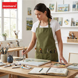 Isomars Painter’s Apron, Large, 10 oz Cotton Canvas, 3 Pockets, Green - Isomars