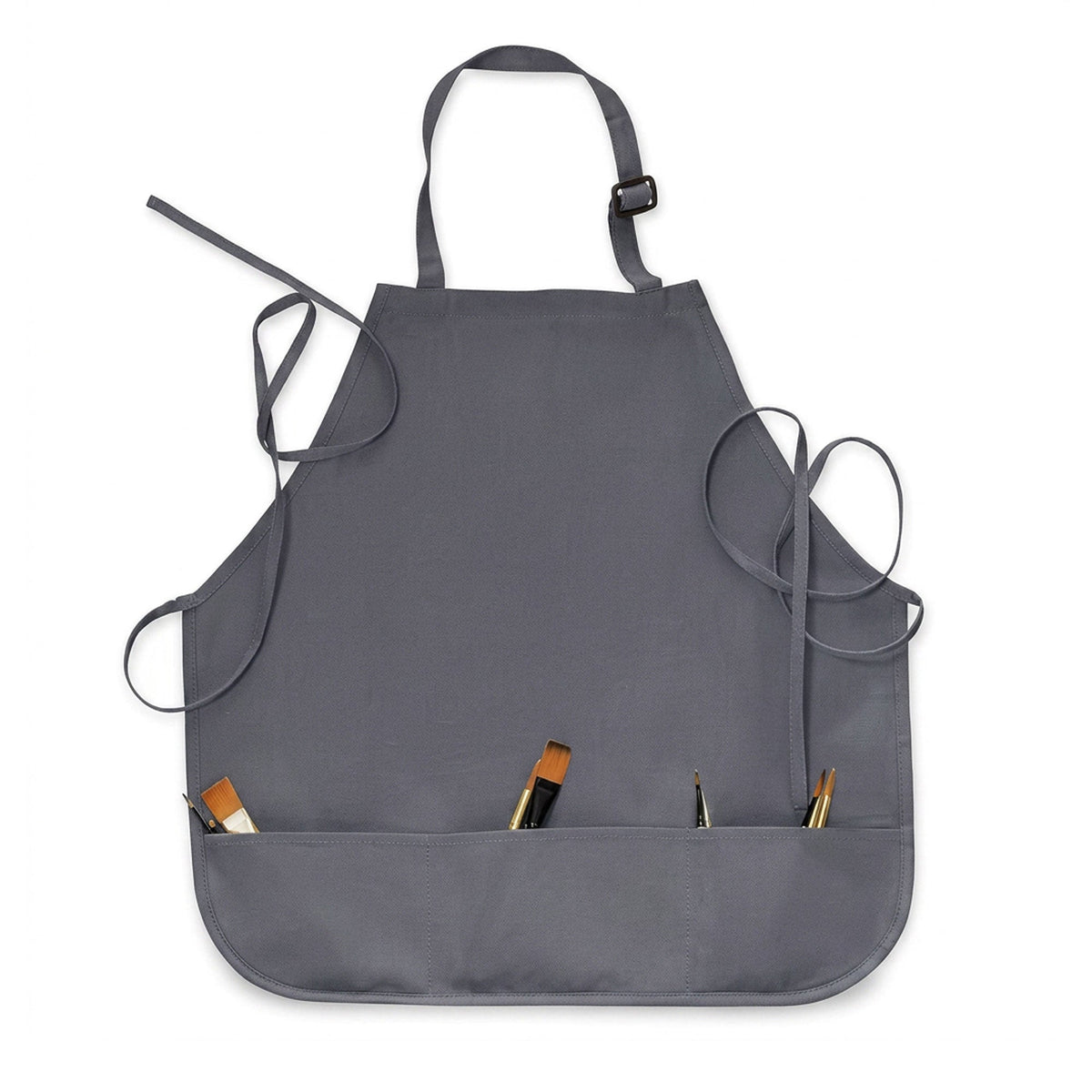 Isomars Painter’s Apron Large - Grey Canvas Art Apron with Front Pockets - Isomars