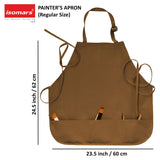 Isomars Painter’s Apron, Regular, 10 oz Cotton Canvas, 3 Pockets, Brown - Isomars
