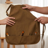 Isomars Painter’s Apron, Regular, 10 oz Cotton Canvas, 3 Pockets, Brown - Isomars
