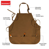 Isomars Painter’s Apron, Regular, 10 oz Cotton Canvas, 3 Pockets, Brown - Isomars