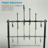 ISOMARS Photography Stand for Overhead Photos & Videos with Camera & Smartphone. Adjust at 10 Different Height. Two Light Holder and Bracket & Clips for Holding Background Sheets. - Isomars