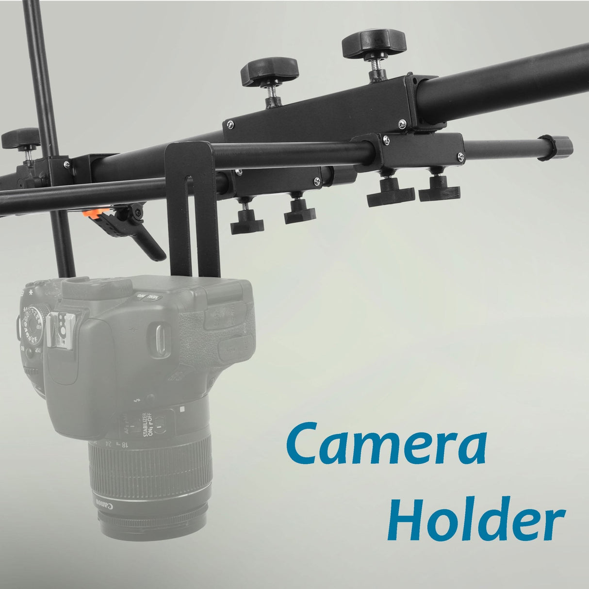 ISOMARS Photography Stand for Overhead Photos & Videos with Camera & Smartphone. Adjust at 10 Different Height. Two Light Holder and Bracket & Clips for Holding Background Sheets. - Isomars