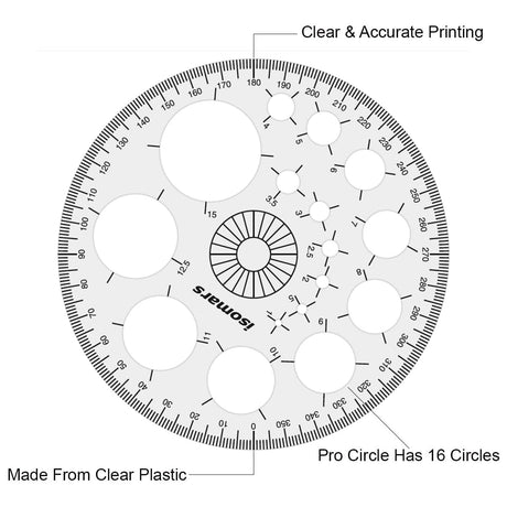 Isomars Pro Circle Small (16 Circles), Pro Circle Big (25 Circles), Circle Template, Parabola Template, Geometry Template, Combination Template | Ideal for Mandala Art | Engineering & Architect Drafting Students - Isomars