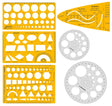 Isomars Pro Circle Small (16 Circles), Pro Circle Big (25 Circles), Circle Template, Parabola Template, Geometry Template, Combination Template | Ideal for Mandala Art | Engineering & Architect Drafting Students - Isomars