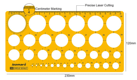 Isomars Pro Circle Small (16 Circles), Pro Circle Big (25 Circles) with Circle Template (35 Circles) | Ideal for Mandala Art | Engineering & Architect Drafting Students - Isomars