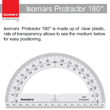 Isomars ProCircle, Protractors - 360 degree & 180 degree, with 12 inches / 30 CM Ruler - Isomars