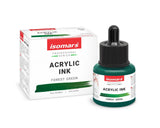 Isomars Professional Acrylic Ink Forest Green 35 ml, Waterproof Dropper - Isomars