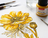 Isomars Professional Acrylic Ink Golden Yellow 35 ml, Waterproof Dropper - Isomars