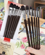 Isomars Professional Filbert Paint Brush Set of 6 for Acrylic, Watercolor & Oil Painting - Isomars
