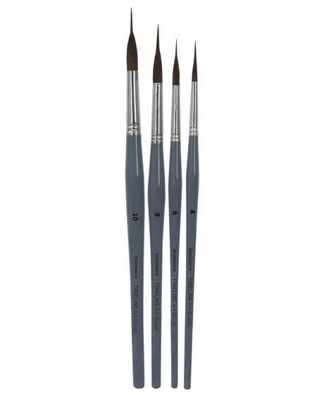 Isomars Professional Needle Liner Art Brush Set of 4 for Watercolor, Acrylic & Gouache Painting | Fine Detail Brushes for Outlining, Illustration & Miniature Artwork - Isomars
