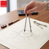 Isomars Professional Technical Drawing Drafting Compass Set of 8 | Precision Engineering & Architecture Geometry Instrument Kit with Divider, Extension Bar, Leads & Accessories - Isomars