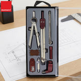 Isomars Professional Technical Drawing Drafting Compass Set of 8 | Precision Engineering & Architecture Geometry Instrument Kit with Divider, Extension Bar, Leads & Accessories - Isomars