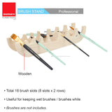 Isomars Professional Wooden Paint Brush Stand – Durable Organizer Rack for Artists & Painters – Holds Multiple Brushes – Ideal for Studio & Classroom Use (Brushes Not Included) - Isomars