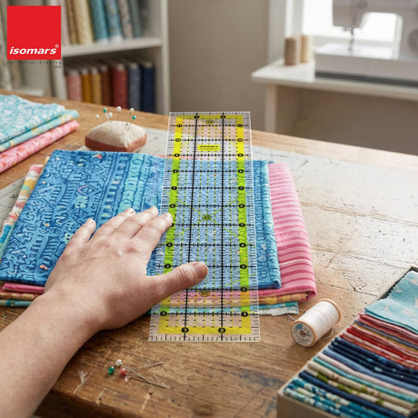 Isomars Quilting Ruler 3 x 12 Inch | Clear Acrylic Sewing Scale - Isomars