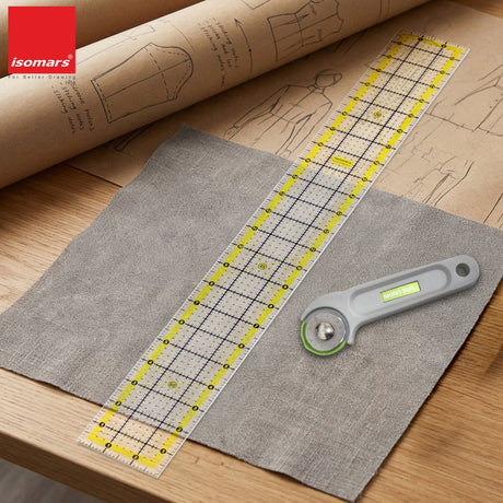 Isomars Quilting Ruler 3 x 24 Inch Clear Acrylic Patchwork Ruler - Isomars