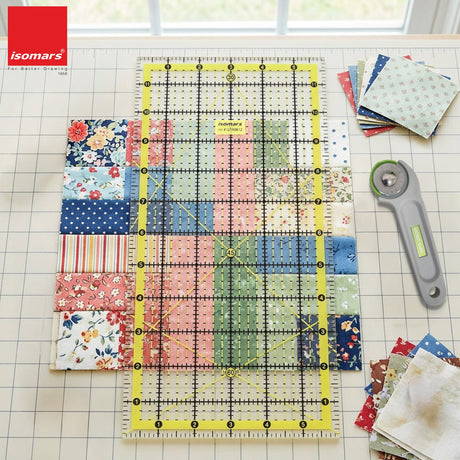 Isomars Quilting Ruler 6 x 12 Inch | Garment Patchwork Ruler - Isomars