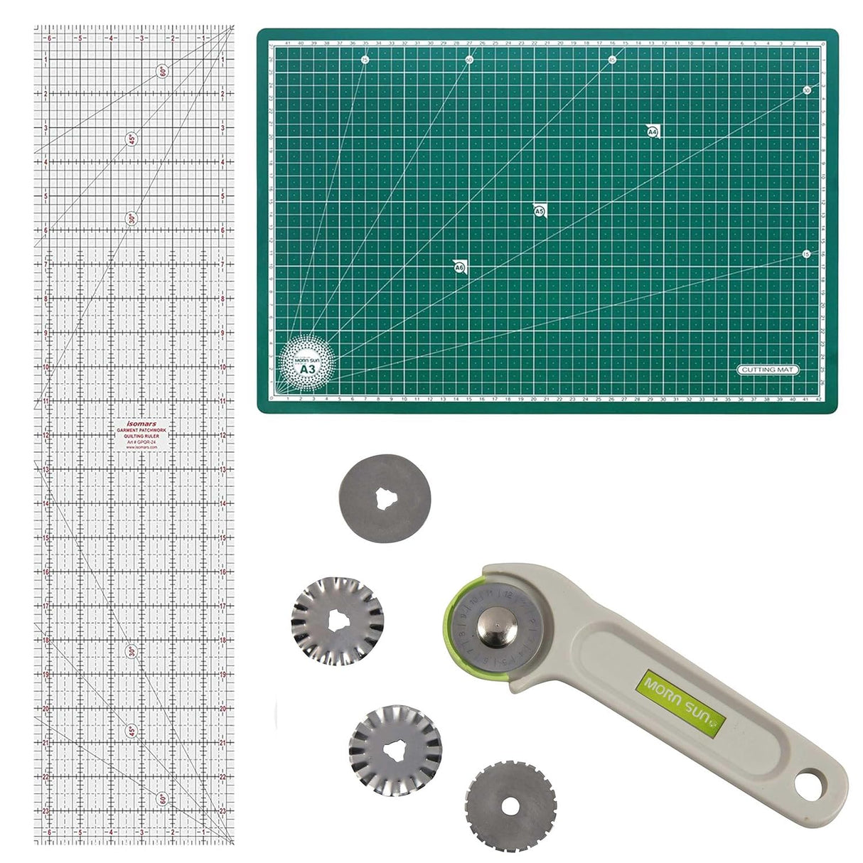 Isomars Quilting Ruler and Rotary Cutter Combo - Isomars