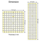 Isomars Quilting Ruler Set of 2 | 10 x 10 & 6 x 24 Inch Acrylic - Isomars