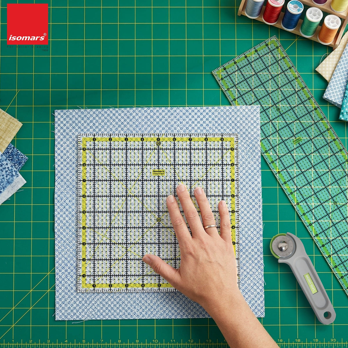 Isomars Quilting Ruler Set of 2 | 10 x 10 & 6 x 24 Inch Acrylic - Isomars