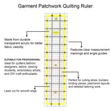 Isomars Quilting Ruler Set of 2 | 3" x 12" & 4.5" x 4.5" - Isomars