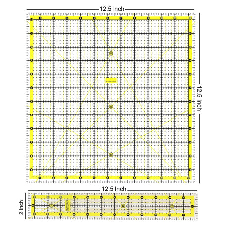 Isomars Quilting Ruler Set of 5 with Storage Bag, Clear Acrylic - Isomars