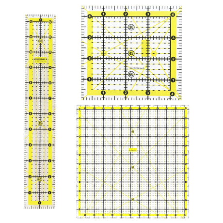 Isomars Quilting Ruler Set of 5 with Storage Bag, Clear Acrylic - Isomars
