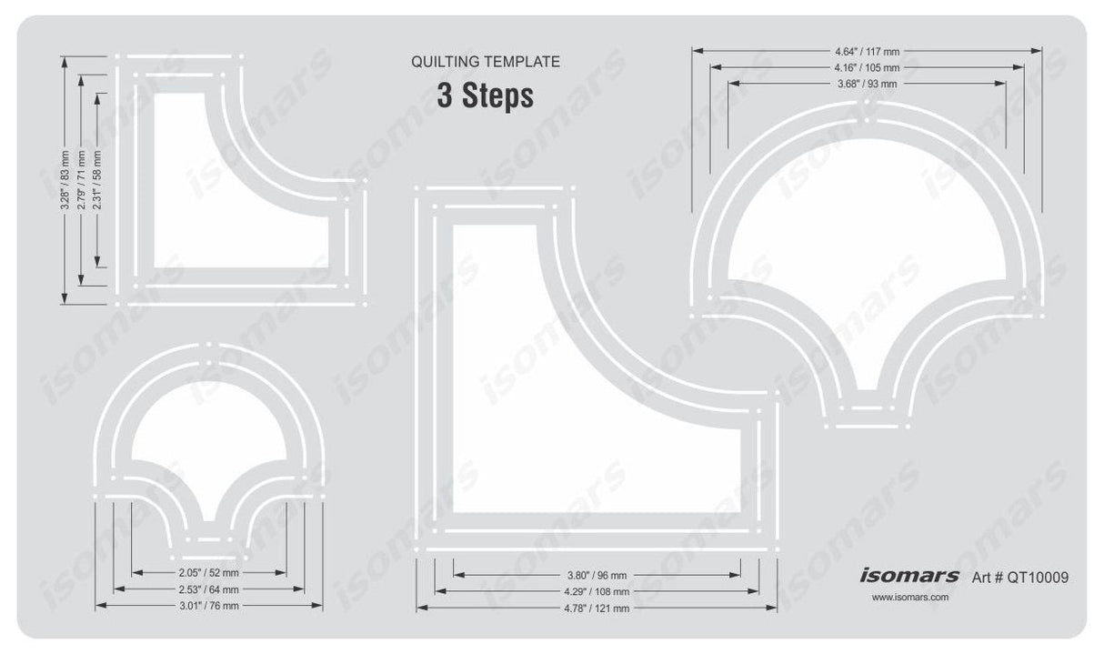 Isomars Quilting Template 3 Steps - Isomars