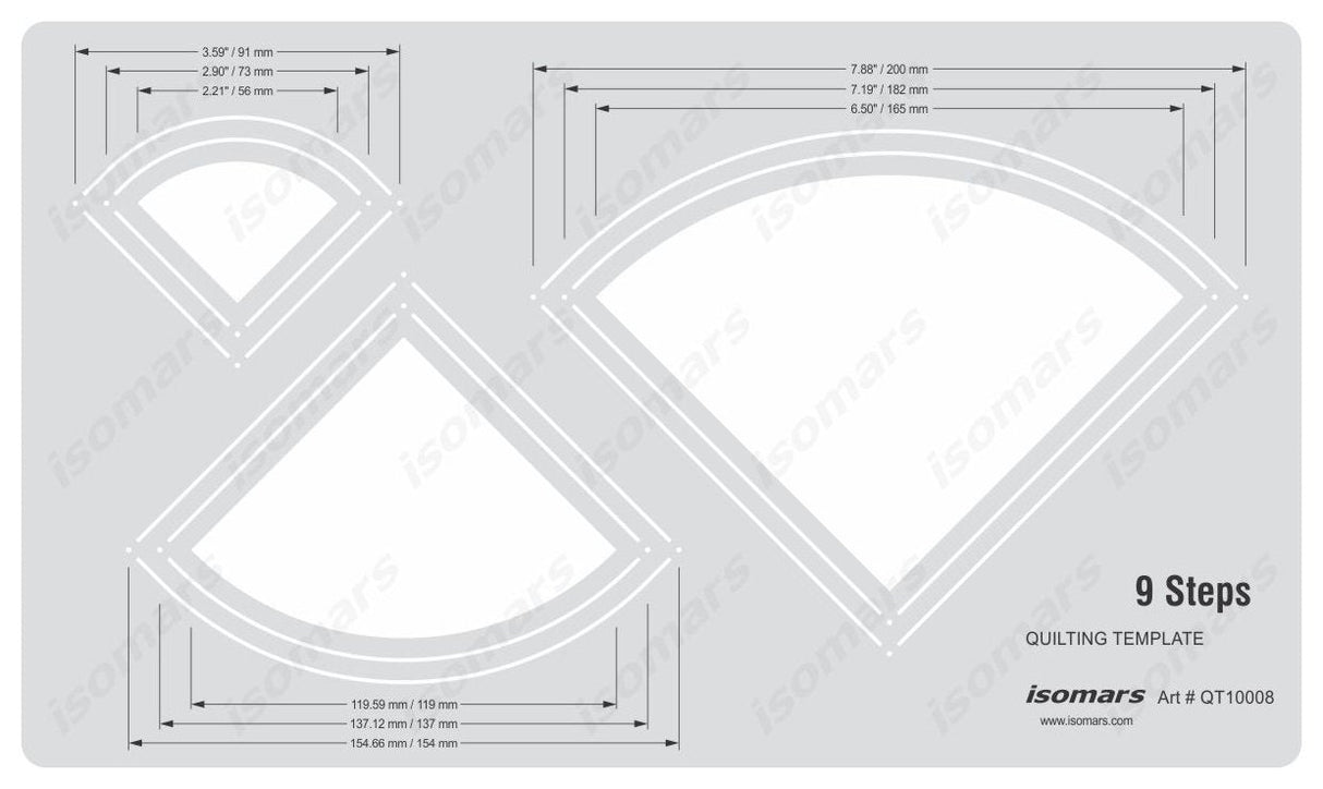 Isomars Quilting Template 9 Steps - Isomars