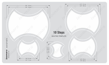 Isomars Quilting Template for Patchwork & Sewing 10 Steps - Isomars