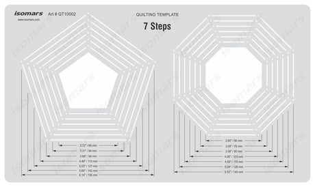 Isomars Quilting Template for Patchwork & Sewing 7 Steps - Isomars