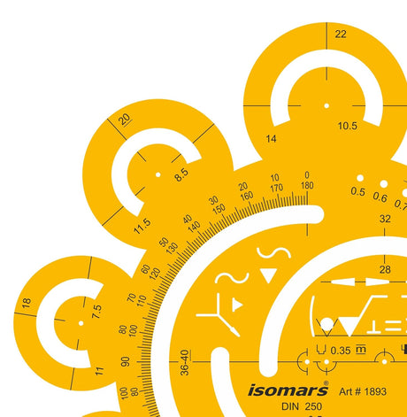 Isomars Radius Drawing Drafting Template Stencil - Isomars