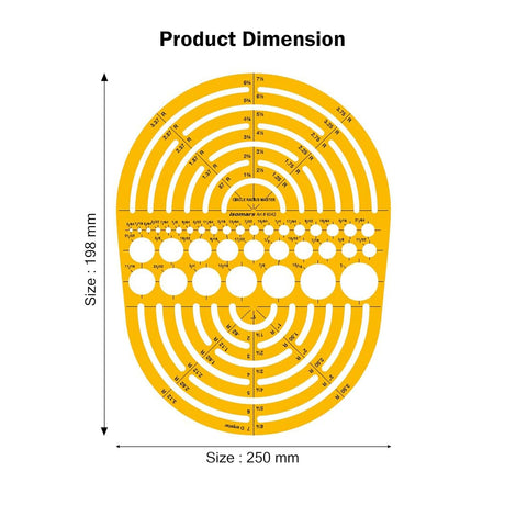 Isomars Radius Master Circle Template, Large Circle and Semi Circle Arc Drafting Stencil with Multiple Radius Measurements for Architects, Engineers, Designers, Technical Drawing & Blueprint Planning - Isomars